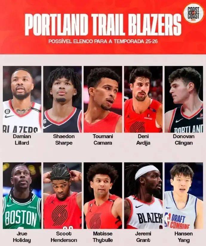 NBA｜开拓者17人大名单敲定：霍勒迪、利拉德、杨瀚森领衔